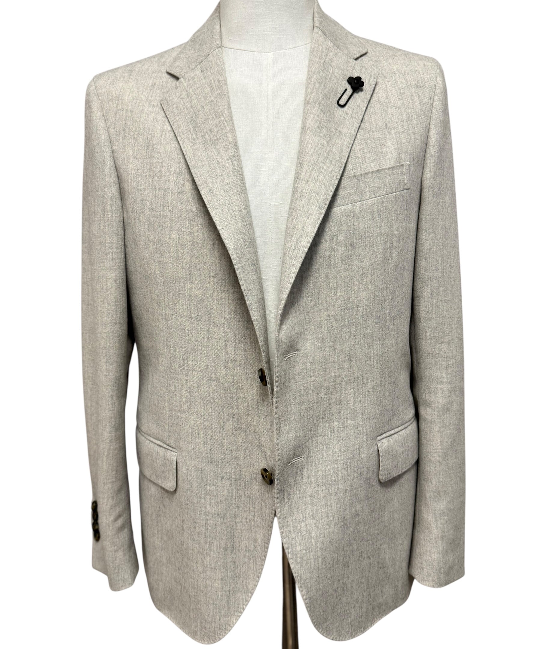 Lardini Virgin Wool and Cashmere Blazer - Melange Grey
