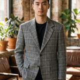 Lardini Virgin Wool and Cashmere Jacket – Prince of Wales Check
