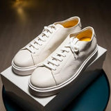 Doucal's Sneakers – Cream Hammered Leather