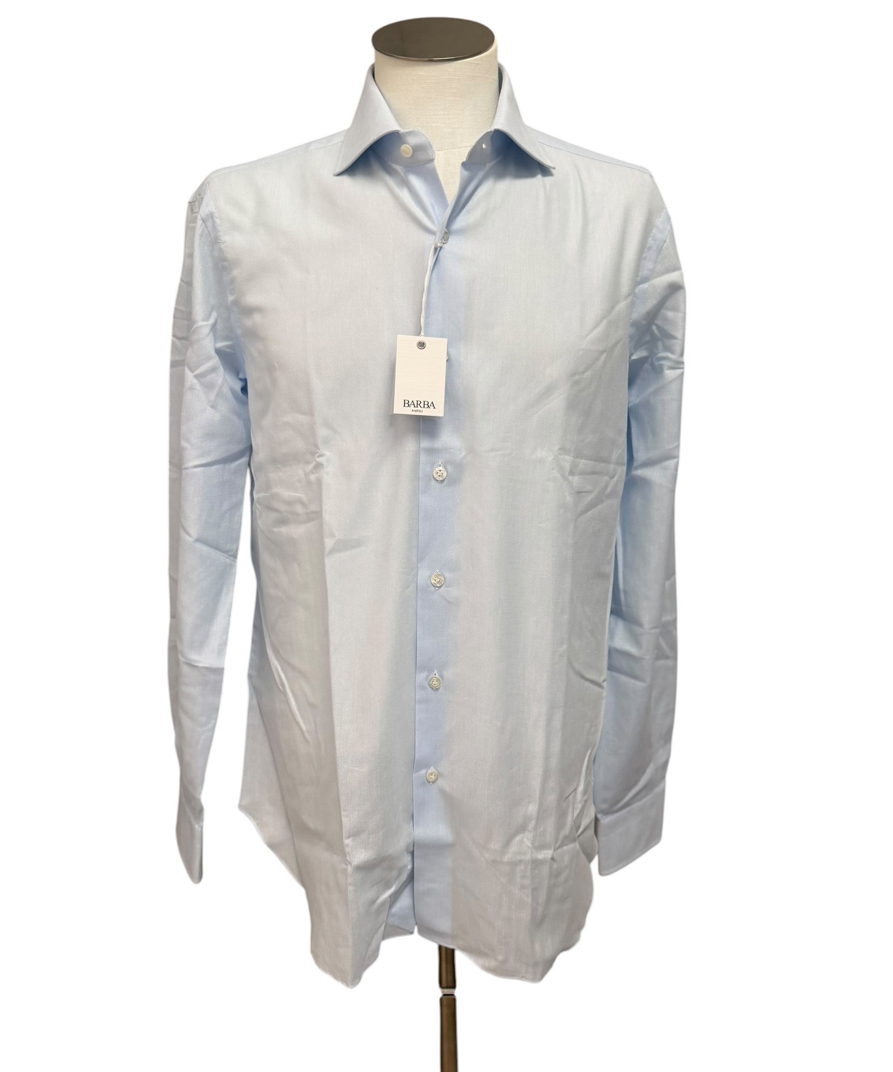 Barba Napoli – Sartorial Shirt in Pure Cotton – Sky Blue size XL collar 42