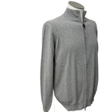 Kangra – Cardigan Full Zip in Puro Cotone Made in Italy – Grigio Chiaro Melange