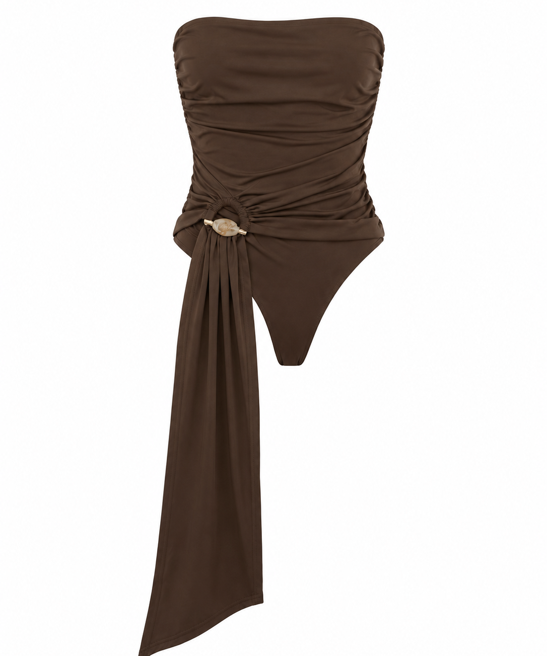 Draped Bodysuit with Side Bow