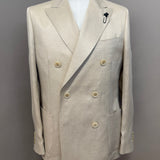 Abito Lardini Doppiopetto Beige in Lino e Seta - Taglia 50