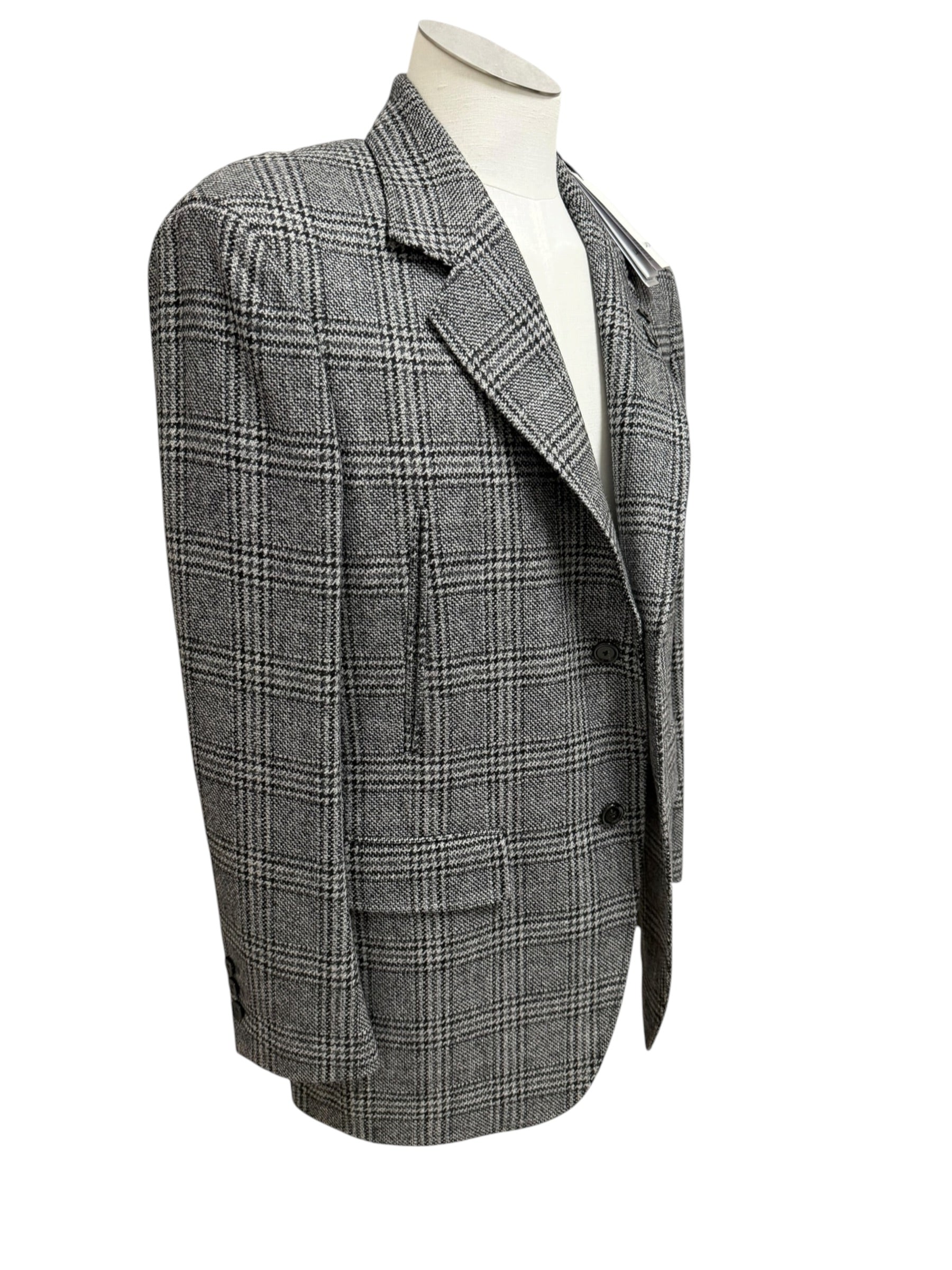 Giacca Uomo Lardini in Lana e Cashmere a Quadri Principi di Galles – Grigio e Nero, immagine 5