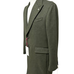 Manuel Ritz – Cappotto Monopetto in Misto Lana con Pin Rever – Verde Militare, immagine 6
