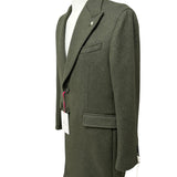 Manuel Ritz – Cappotto Monopetto in Misto Lana con Pin Rever – Verde Militare, immagine 6