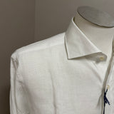Fay – Camicia Uomo Bianca in 100% Lino a Maniche Lunghe