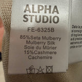 Alpha Studio Cashmere and Silk Polo Shirt in Beige