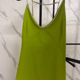 Liu Jo Lime Green Satin Top with Jewel Straps