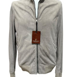 Emanuele Curci Suede Bomber Jacket - Sand Beige
