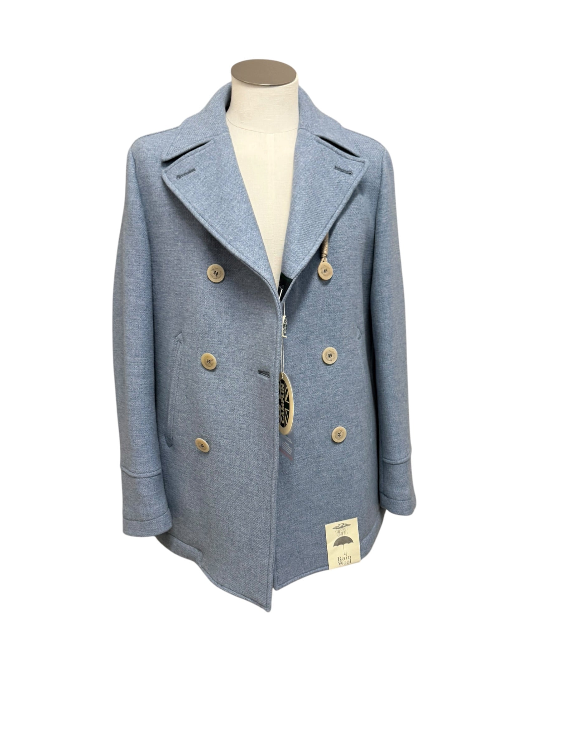 Caban Peacoat Uomo Camplin Rain Wool Island – Azzurro, immagine 7