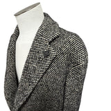 Lardini Single-Breasted Herringbone Wool Coat - Anthracite Grey