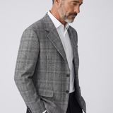 Giacca Uomo Lardini in Lana e Cashmere a Quadri Principi di Galles – Grigio e Nero, immagine 2