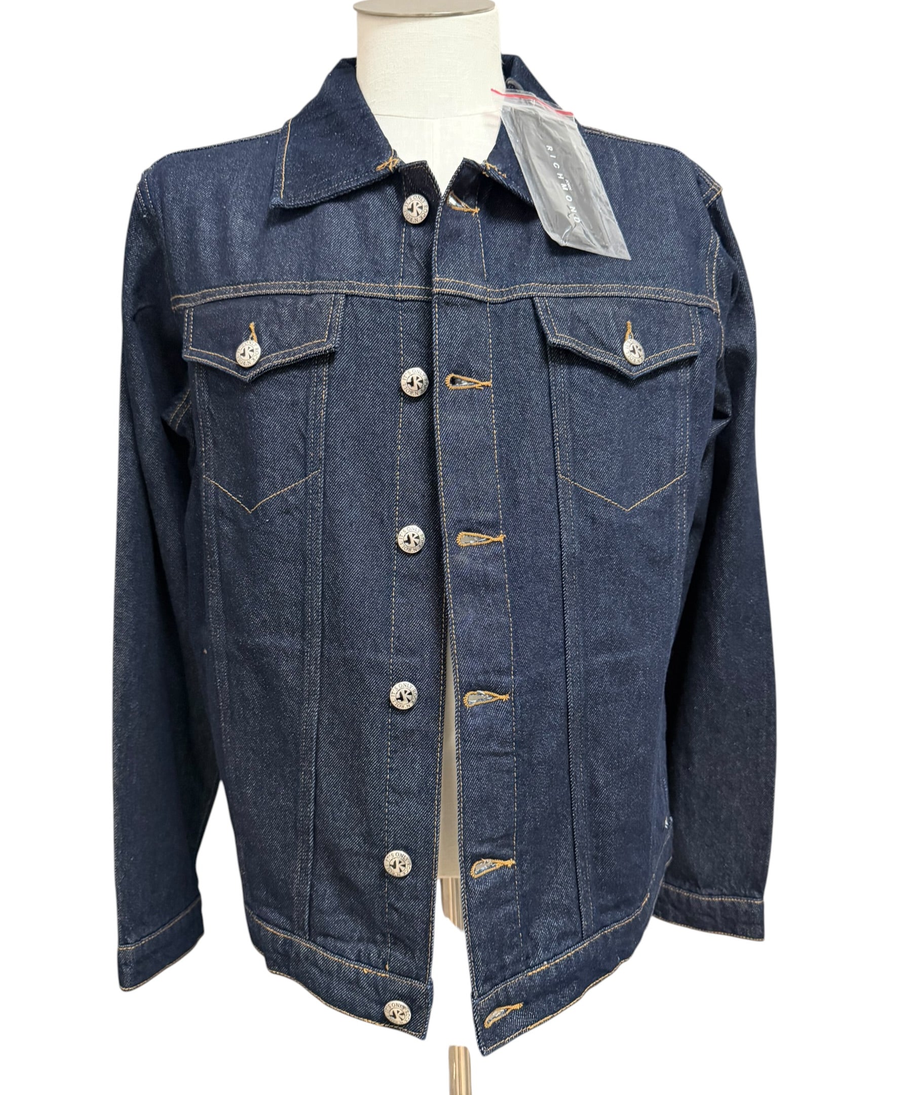 Giacca in Denim Raw Blu Scuro John Richmond, immagine 2