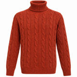 Dolcevita Uomo Daniele Fiesoli in 100% Lana Merino Extrafine a Trecce – Terracotta