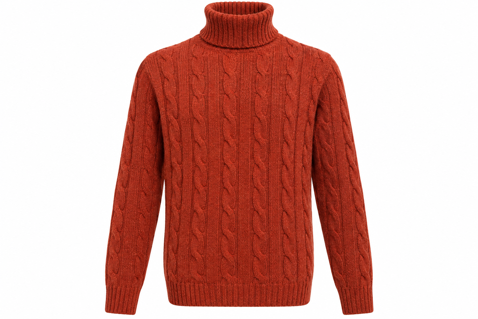Dolcevita Uomo Daniele Fiesoli in 100% Lana Merino Extrafine a Trecce – Terracotta