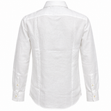 Fay – Camicia Uomo Bianca in 100% Lino a Maniche Lunghe