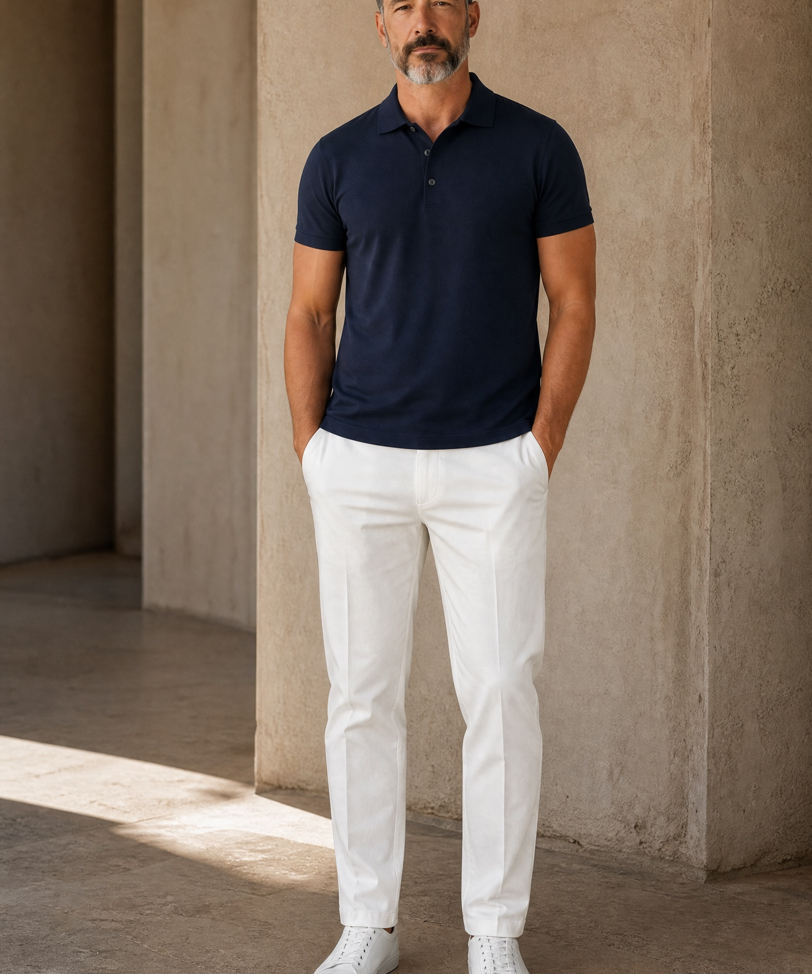 Pantaloni Sartoriali Berwich Bianchi in puro cotone - Taglia 52 | Made in Italy, immagine 2