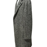 Lardini Single-Breasted Herringbone Wool Coat - Anthracite Grey