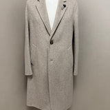 Lardini – Cappotto Monopetto Devin in Pura Lana e Cashmere Spinato – Beige Chiaro