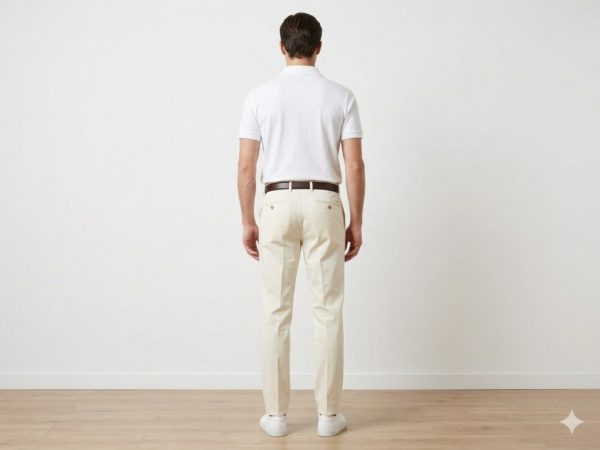Lardini Men's Cotton Trousers - Cream - Size 33 (M)