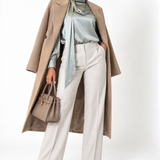 Malia Sage Green Satin Shirt with Scarf