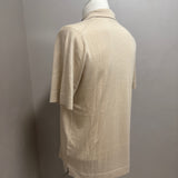 Alpha Studio Cashmere and Silk Polo Shirt in Beige