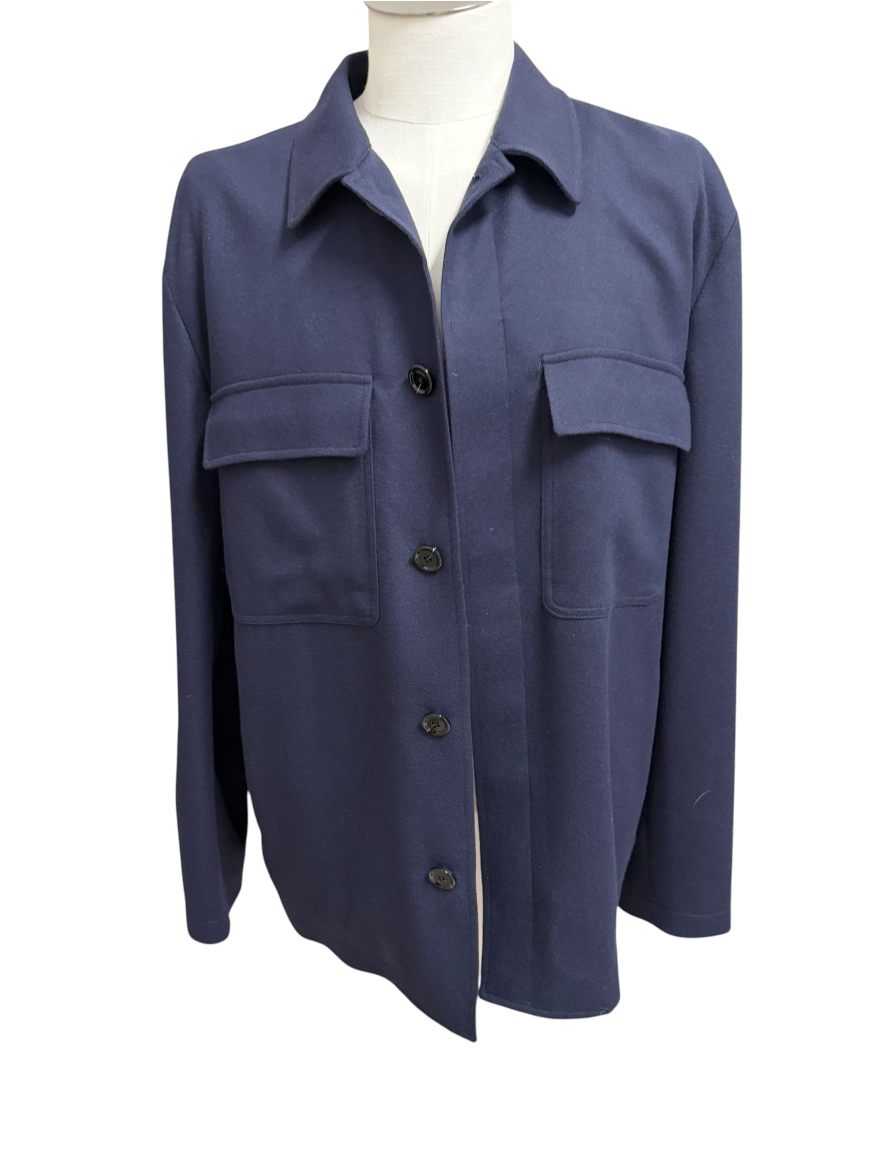 Giacca / Overshirt Lardini in Misto Lana e Kashmir blu, immagine 6
