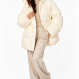 Piumino Vicolo Oversize in Vera Piuma con Cappuccio
