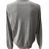 Kangra – Cardigan Full Zip in Puro Cotone Made in Italy – Grigio Chiaro Melange