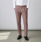 Briglia 1949 – Pantalone Sartoriale "Easy" con Pinces in Misto Lana – Marrone Malva/Tortora