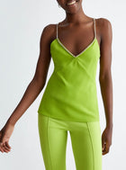 Liu Jo Lime Green Satin Top with Jewel Straps