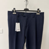 Lardini Tailored Trousers in Wool and Technical Fabric - Navy Blue