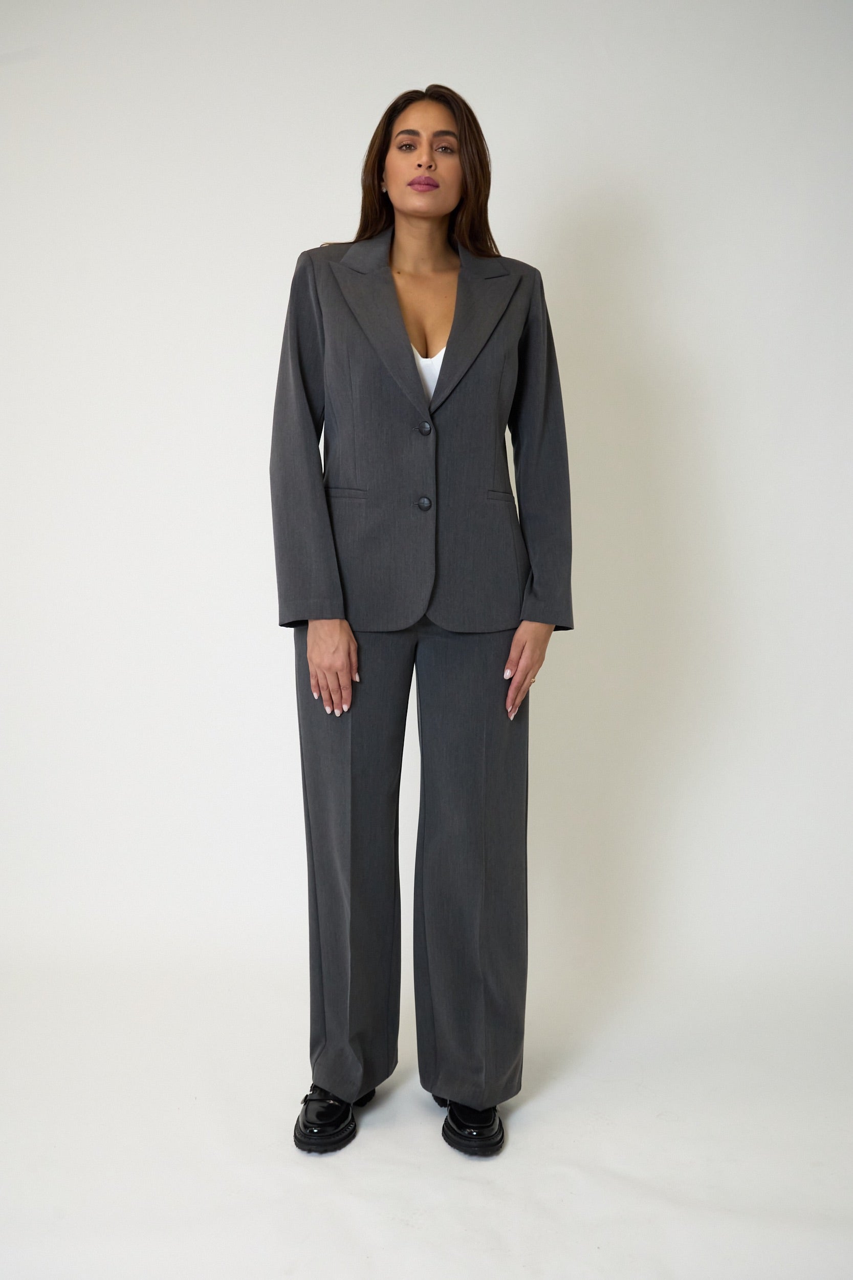 Completo Tailleur Materica Pantalone Wide Leg, immagine 2