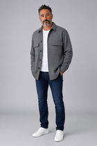 Lardini Overshirt in Lana Vergine e Kashmir Grigio Melange