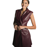 Coated fabric jumpsuit dress