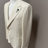 Lardini Blazer Monopetto in Misto Lana Avorio
