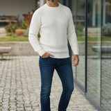 Alpha Studio Pullover in Cotone a Maglia Bianca - Taglia 48