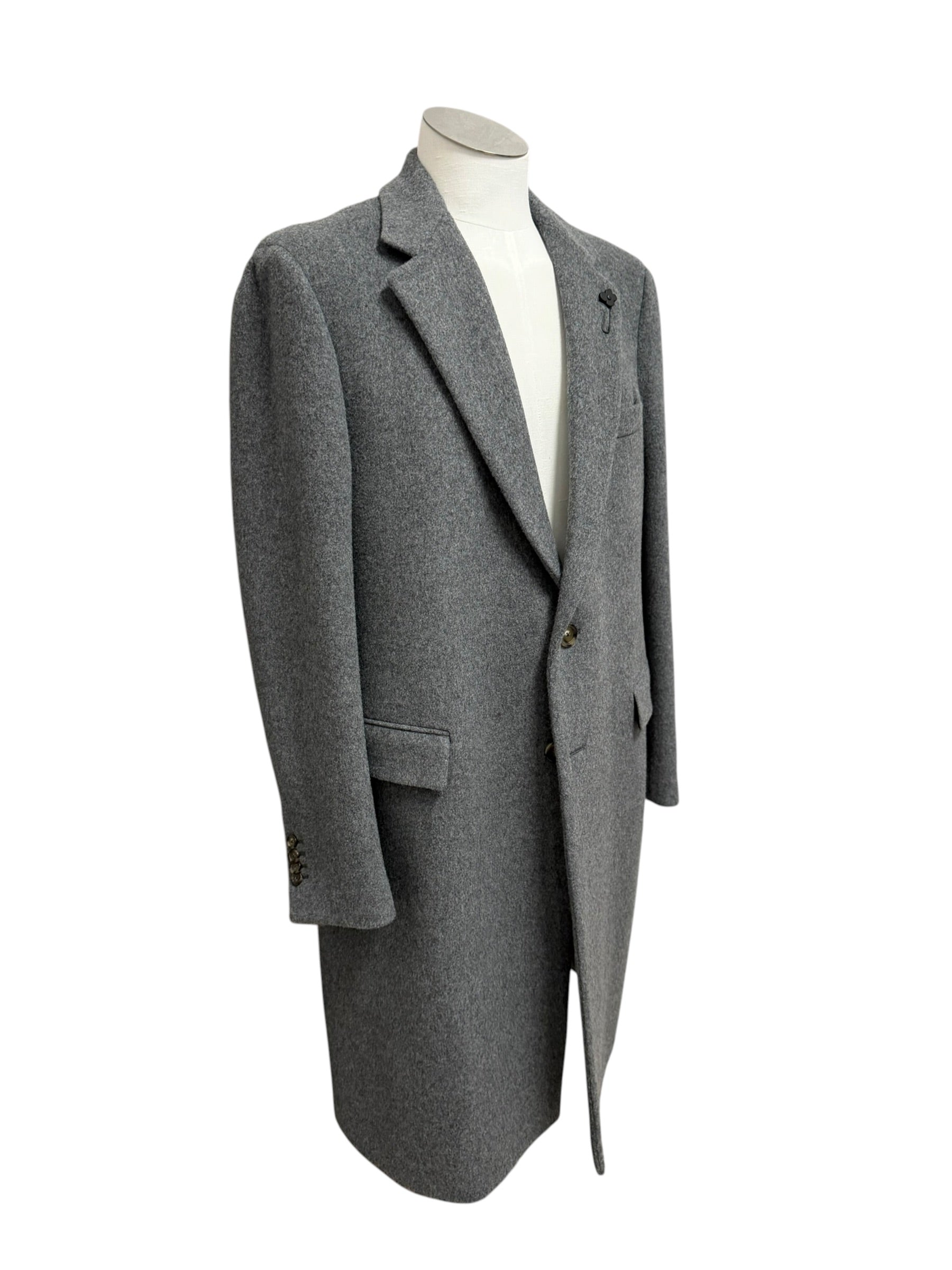 Cappotto Lardini in Lana e Cashmere Grigio Melange, immagine 4