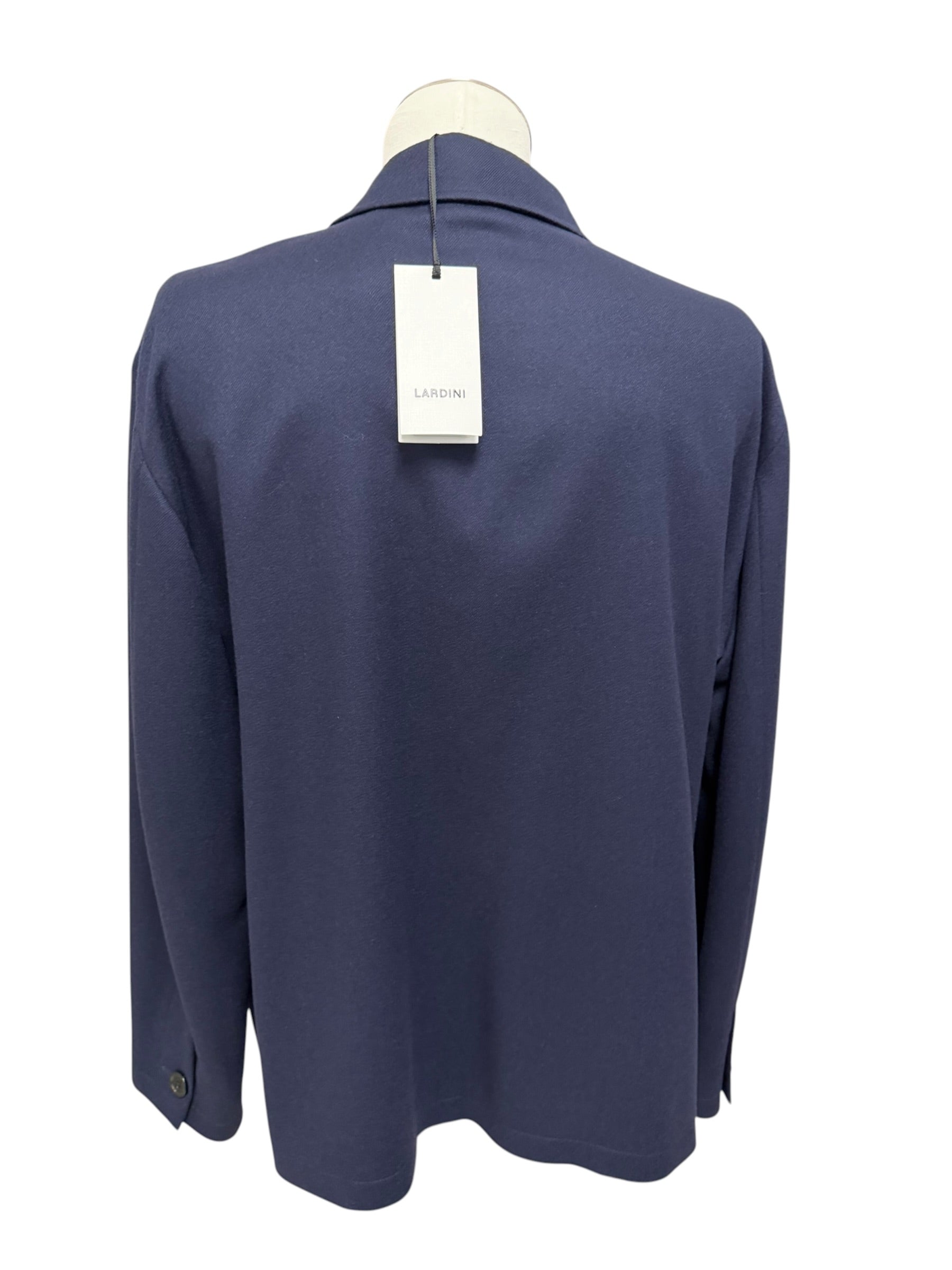 Giacca / Overshirt Lardini in Misto Lana e Kashmir blu, immagine 3