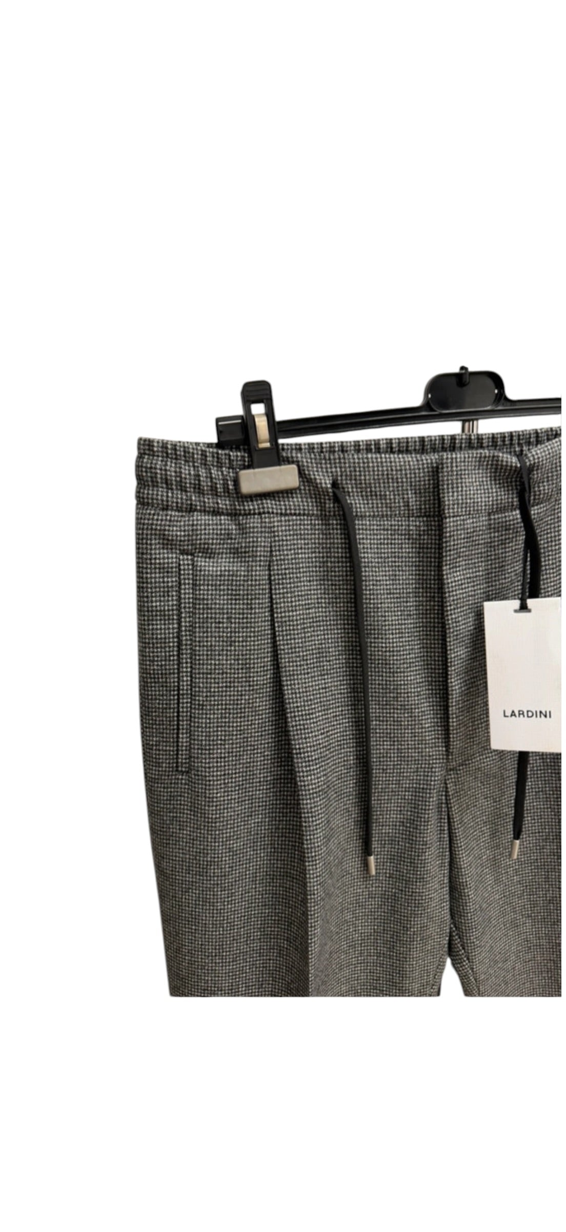 Pantaloni Lardini Misto Lana e Cashmere Taglia L (50) - Motivo Pied de Poule Grigio, immagine 5