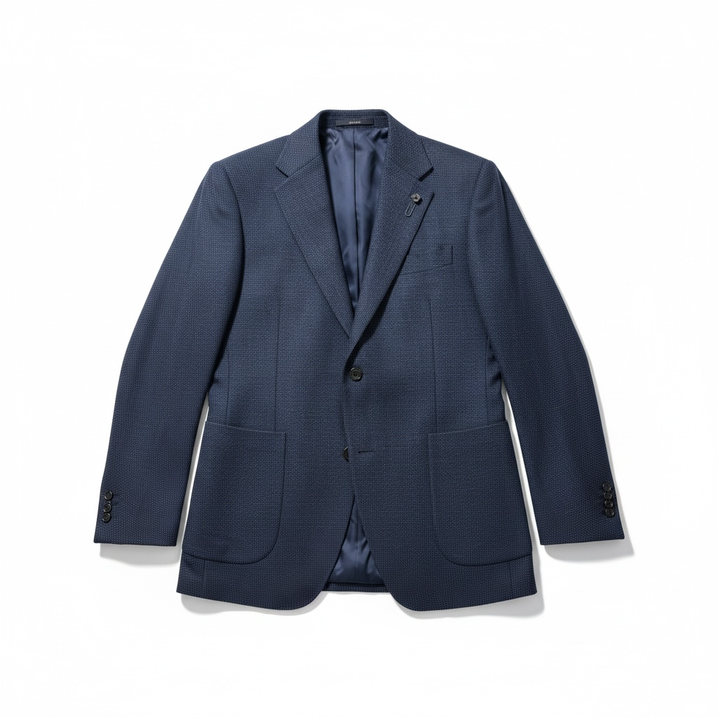 Lardini Sartoriale Jacket - Blue Micro-Texture