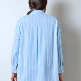 One-size striped shirt with handmade embroidery