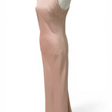 Powder pink satin long dress