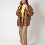 Giacca vicolo in Vera Pelle Cognac, immagine 4
