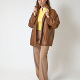 Giacca vicolo in Vera Pelle Cognac, immagine 4