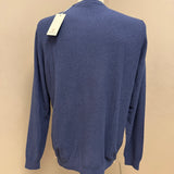 Maglia Kangra Girocollo in Cotone Blu Texture Bouclé - Taglia 52