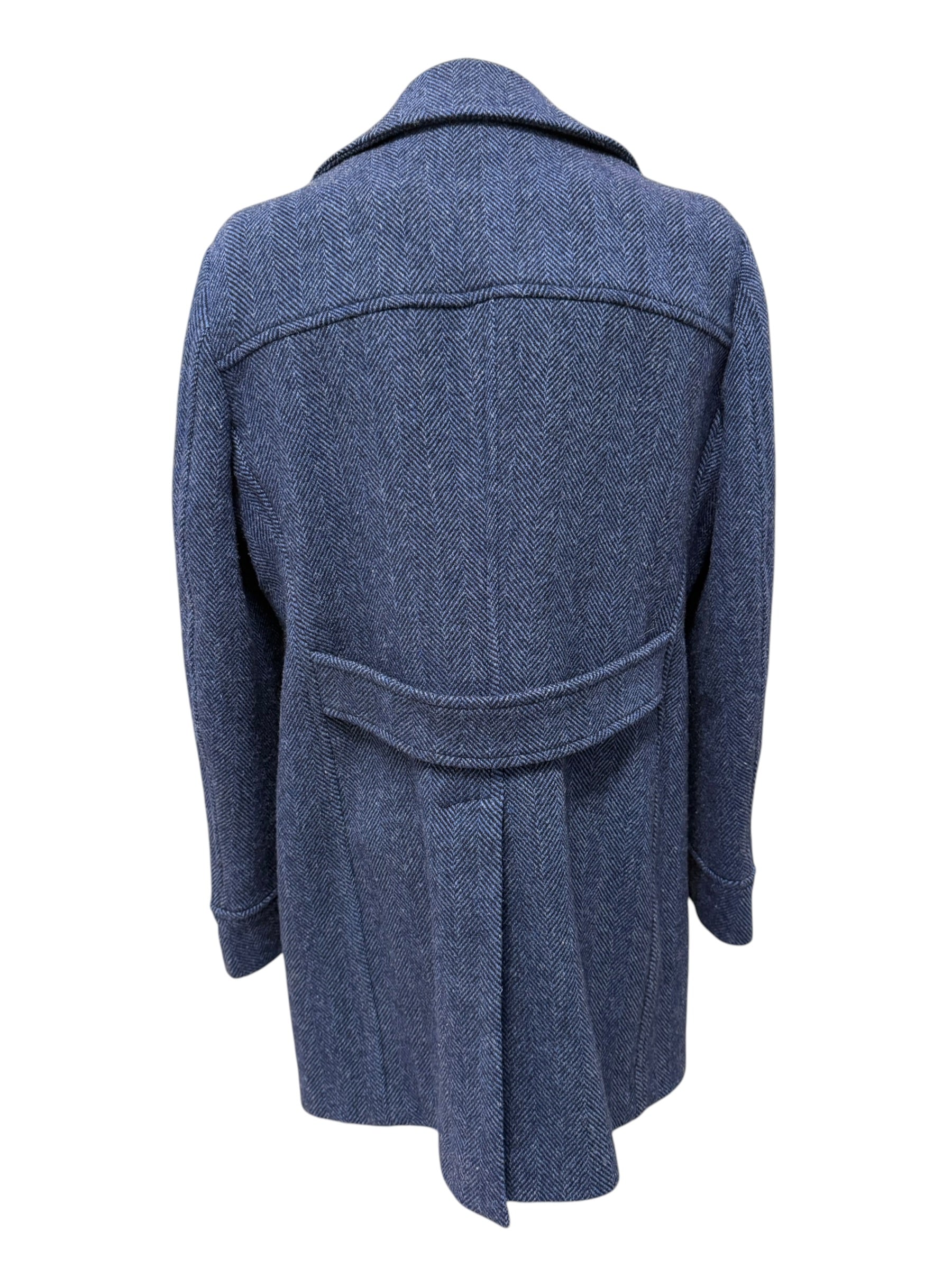 Breras Milano – Cappotto Doppio Petto Spinato in Lana Vergine – Blu, immagine 7