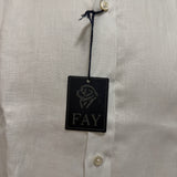 Fay – Camicia Uomo Bianca in 100% Lino a Maniche Lunghe