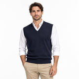 Gilet Uomo Alpha Studio in Lana Merino Extrafine – Blu Notte